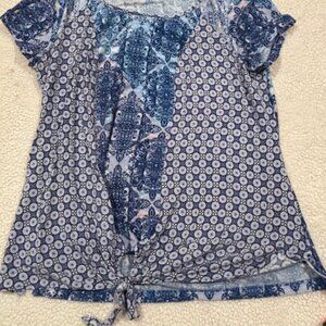 Fig & Flower  Blue  and white pattern Shirt